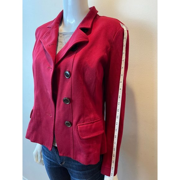 CAbi Womens Blazer Asymmetric Jacket 3175 Long Sleeve Single Breasted Red Size 4 - Picture 5 of 9